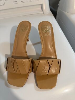 Tan Women's Slide Heels with Braided Strap Vince Camuto